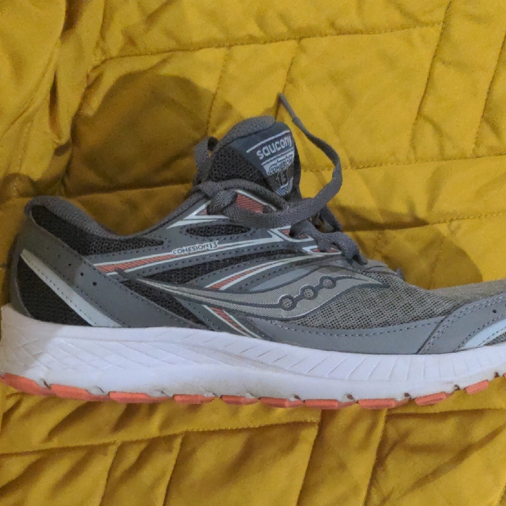 Saucony Women's Gray and Coral Athletic Shoes